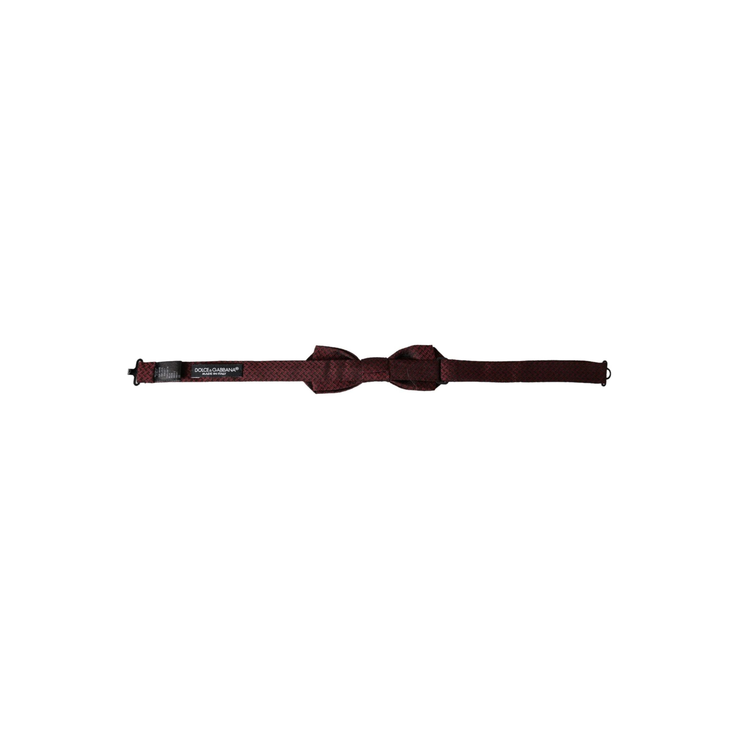 Dolce & Gabbana Red Silk Fantasy Adjustable Neck Bow Tie