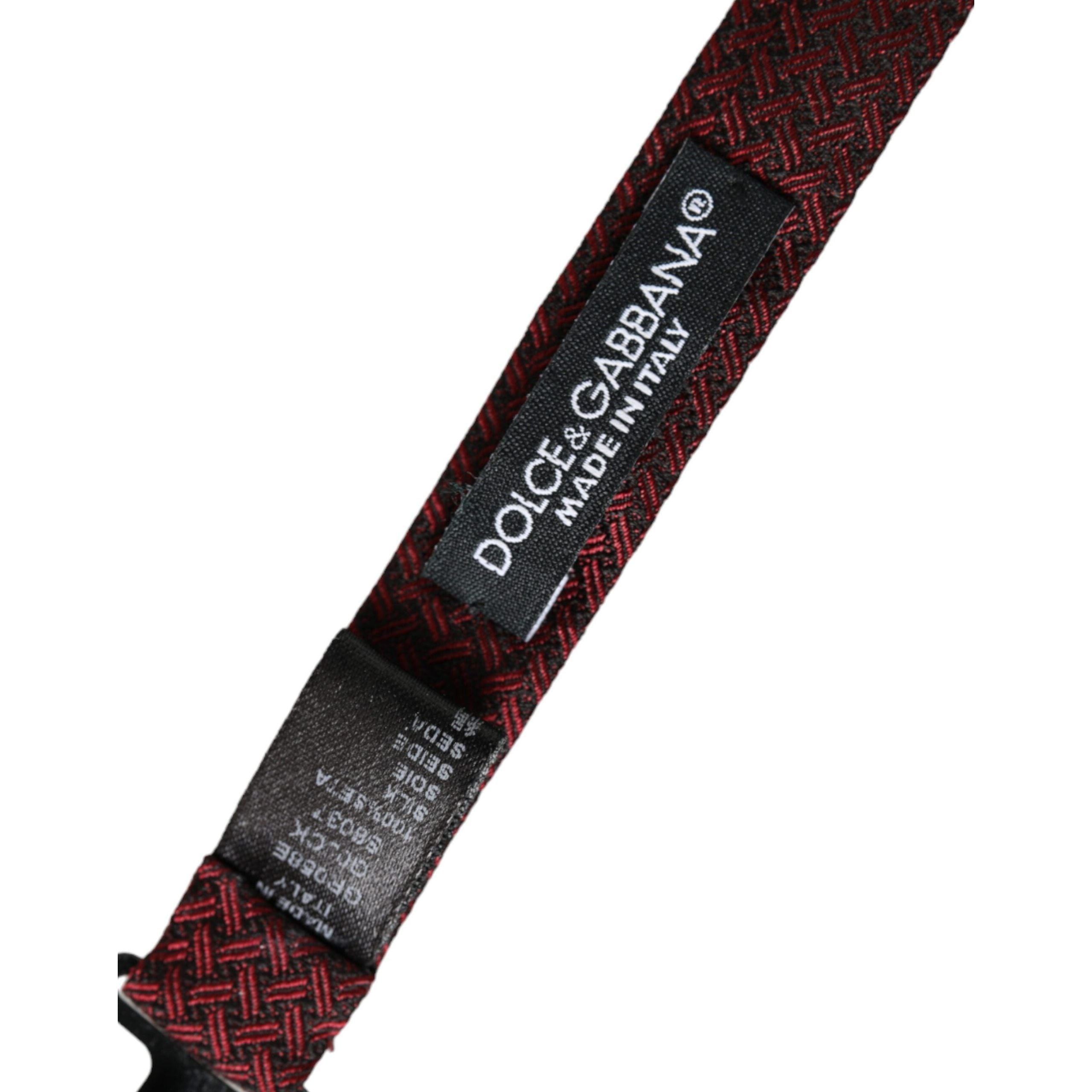 Dolce & Gabbana Red Silk Fantasy Adjustable Neck Bow Tie