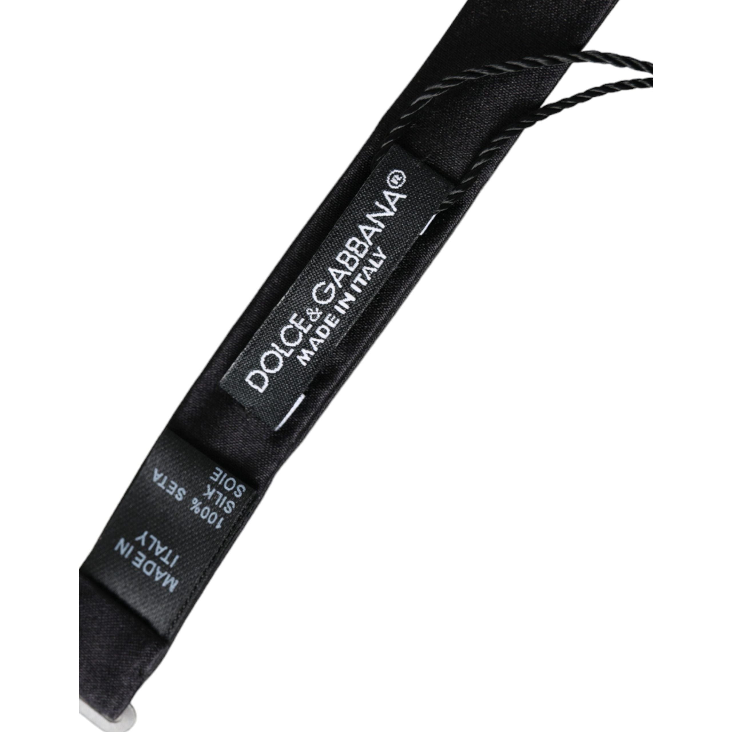 Dolce & Gabbana Black Silk Adjustable Neck Bow Tie