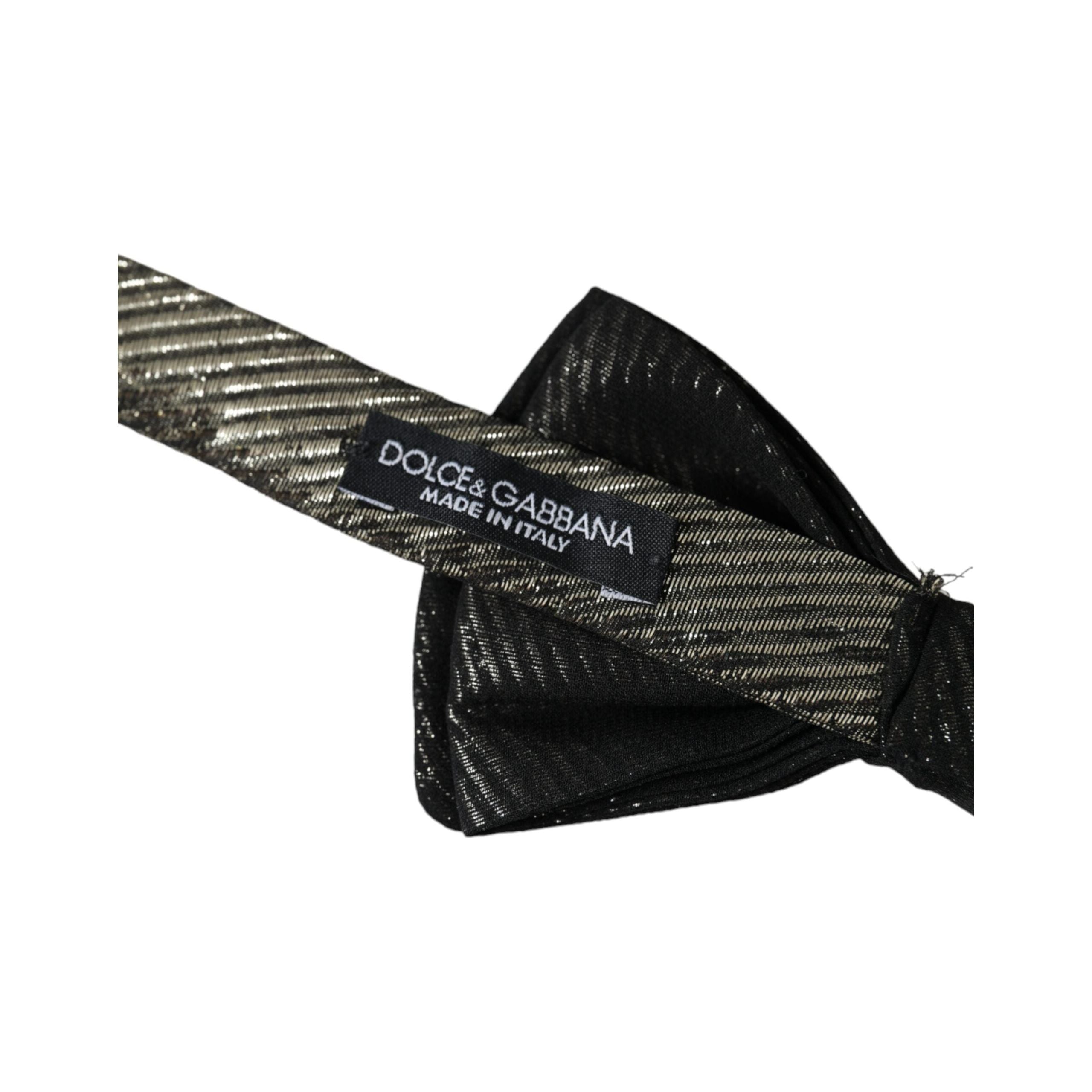 Dolce & Gabbana Black Fantasy Silk Adjustable Neck Bow Tie