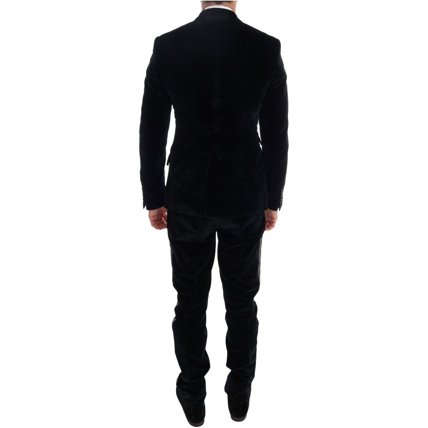 Dolce & Gabbana Blue Wool Three-Piece Slim Fit Suit