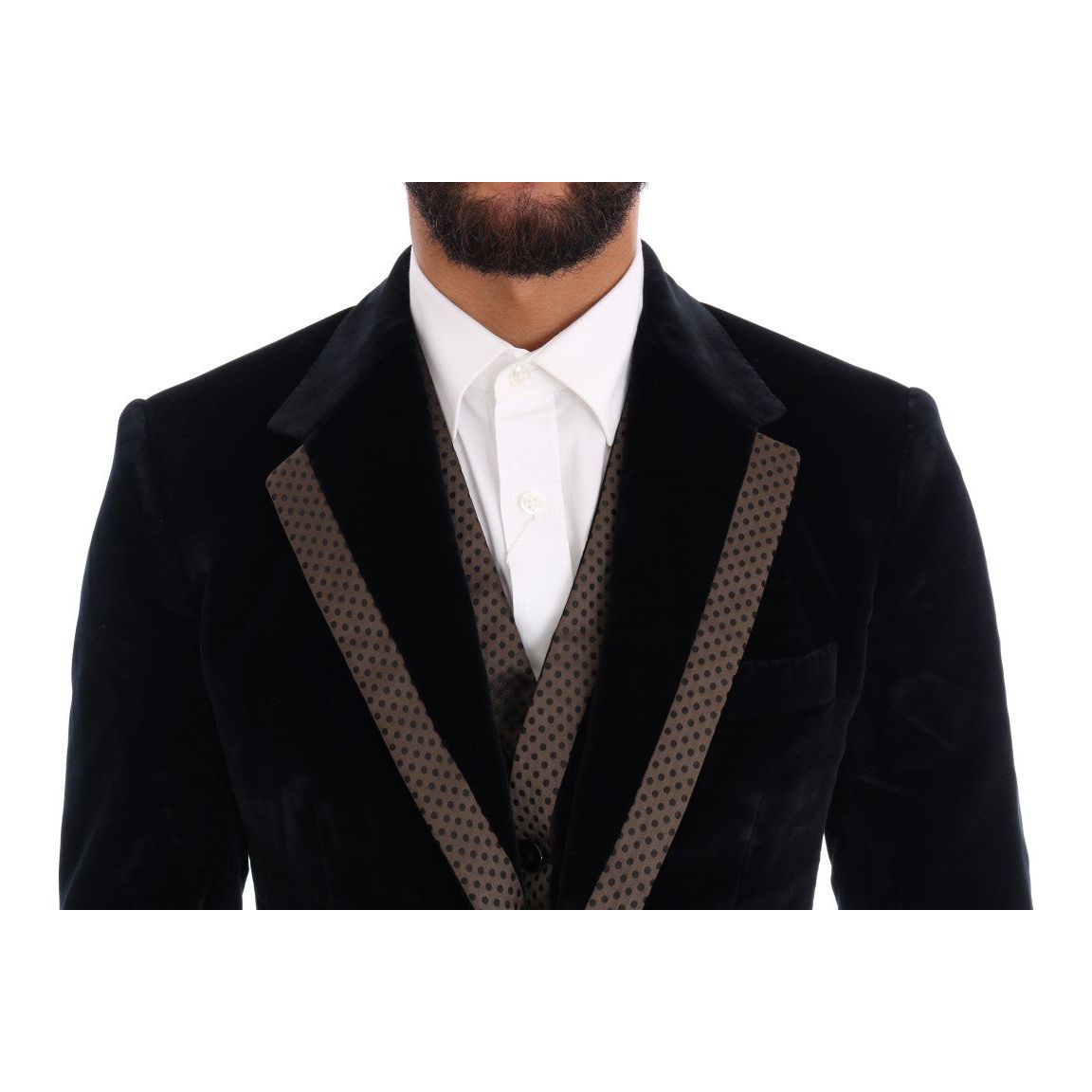 Dolce & Gabbana Blue Wool Three-Piece Slim Fit Suit