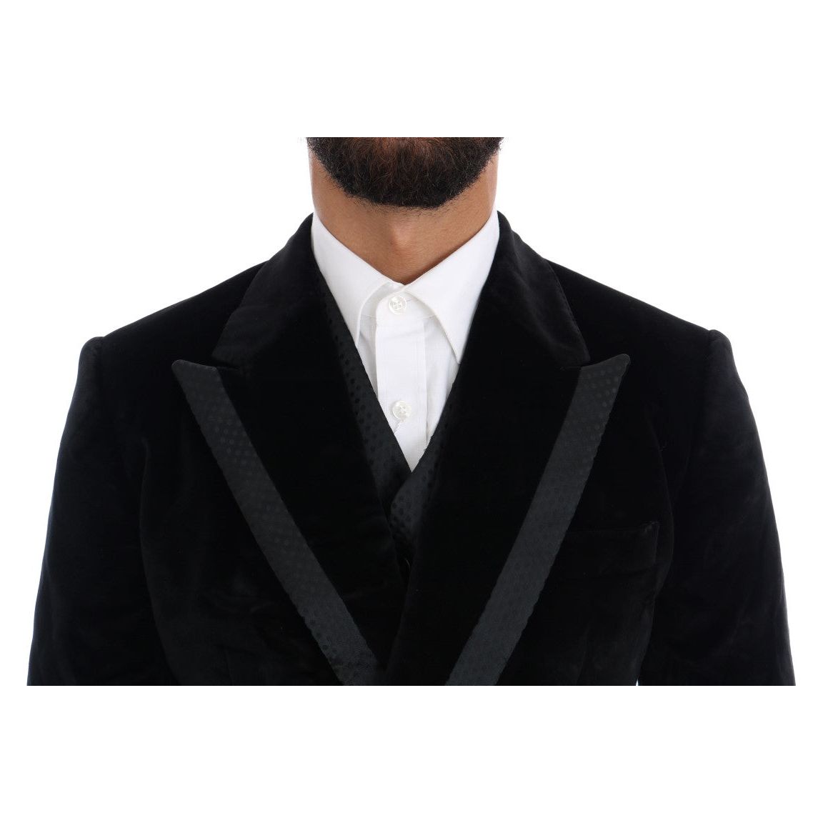 Dolce & Gabbana Black Wool Three-Piece Suit