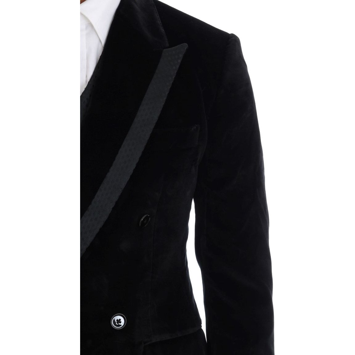 Dolce & Gabbana Black Wool Three-Piece Suit