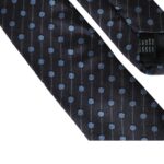 Dolce & Gabbana Black Blue Polka Dot Silk Adjustable Tie
