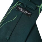 Dolce & Gabbana Green Printed 100% Silk Adjustable Tie