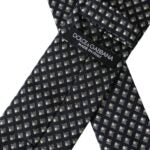 Dolce & Gabbana Black 100% Silk Patterned Adjustable Tie