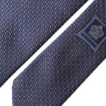 Dolce & Gabbana Navy Blue Silk Patterned Adjustable Tie