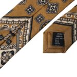 Dolce & Gabbana Yellow 100% Silk Wheel Print Adjustable Tie