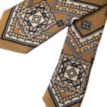 Dolce & Gabbana Yellow 100% Silk Wheel Print Adjustable Tie