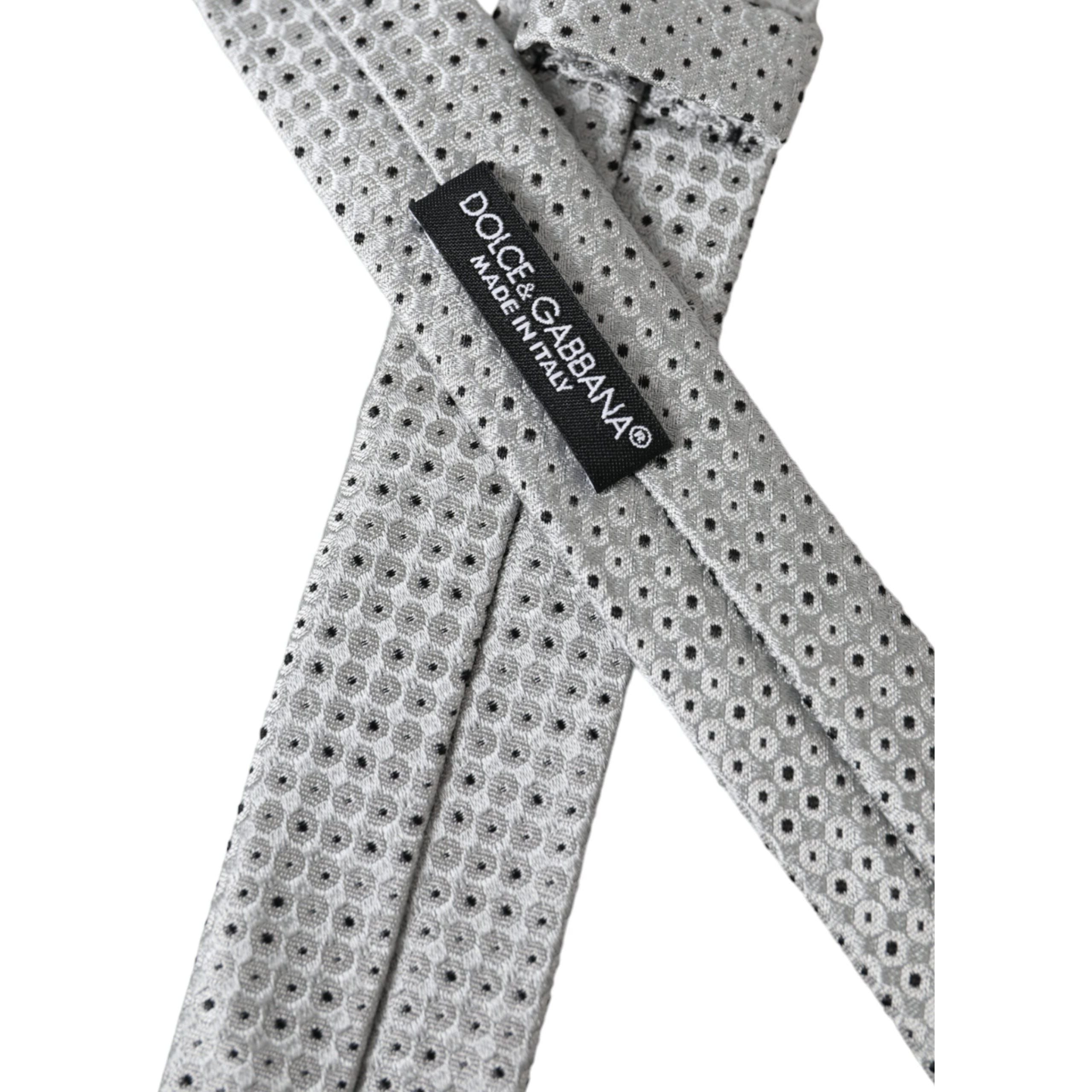 Dolce & Gabbana Light Gray Silk Adjustable Tie