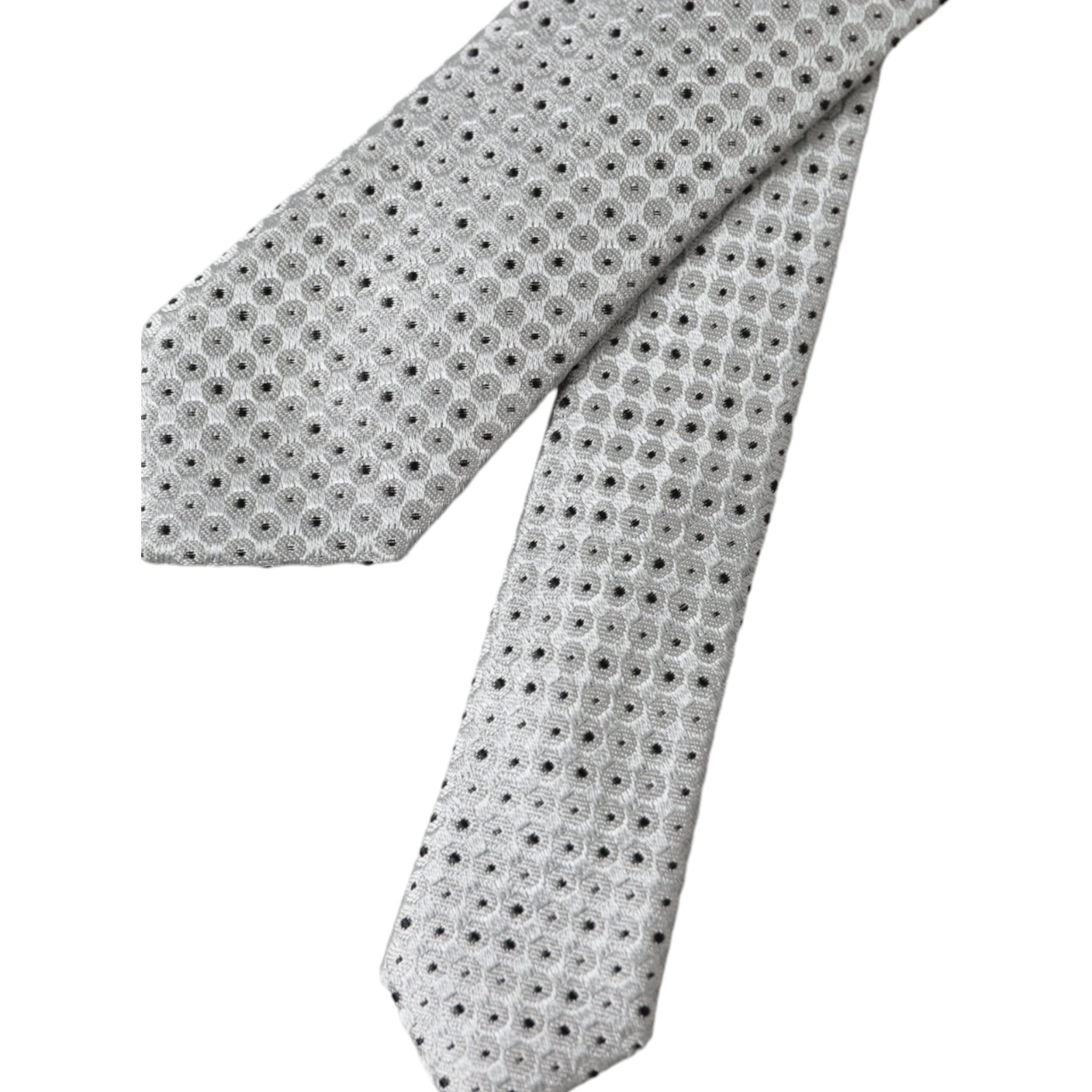Dolce & Gabbana Light Gray Silk Adjustable Tie