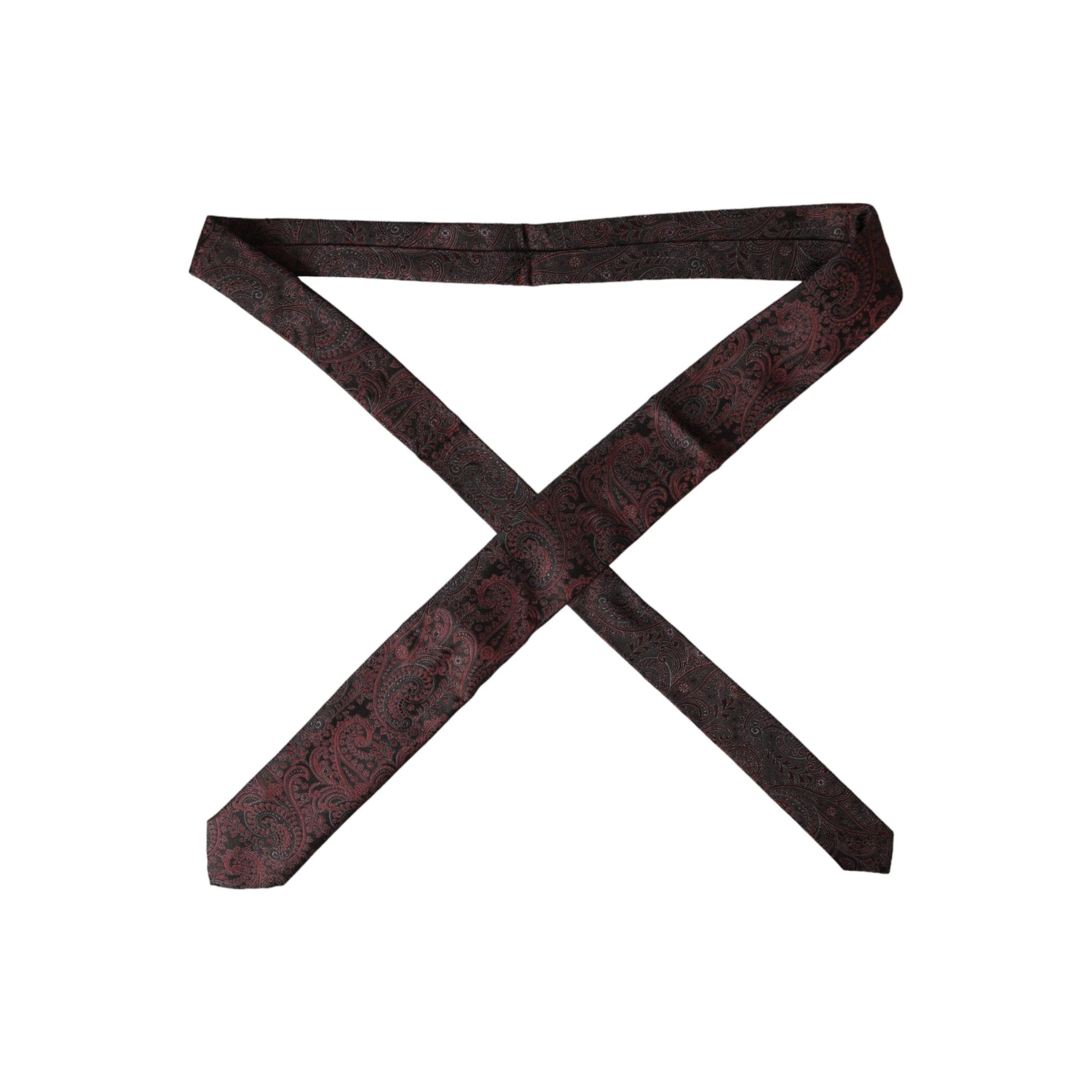Dolce & Gabbana Bordeaux Silk Patterned Adjustable Tie