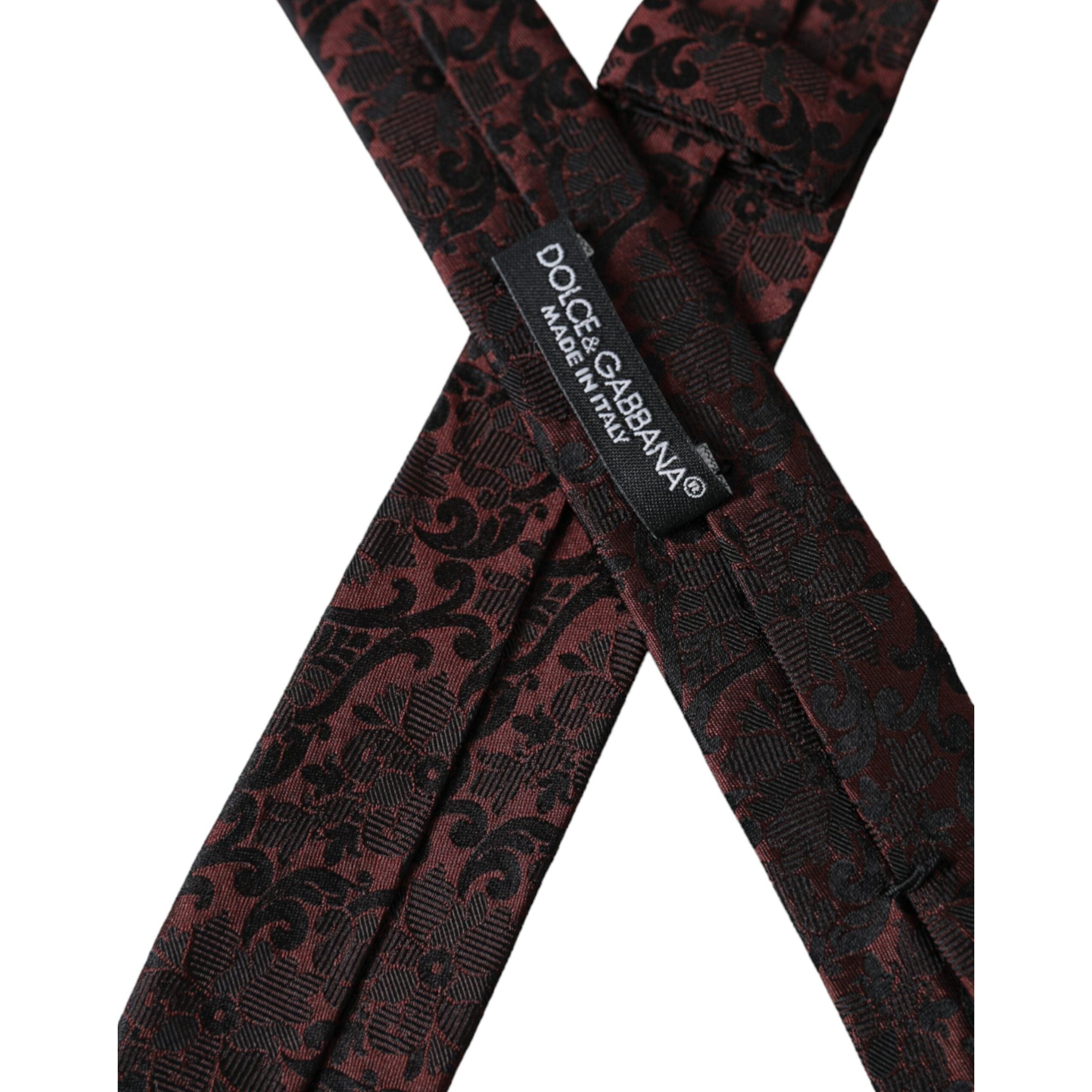 Dolce & Gabbana Maroon Silk Adjustable Tie