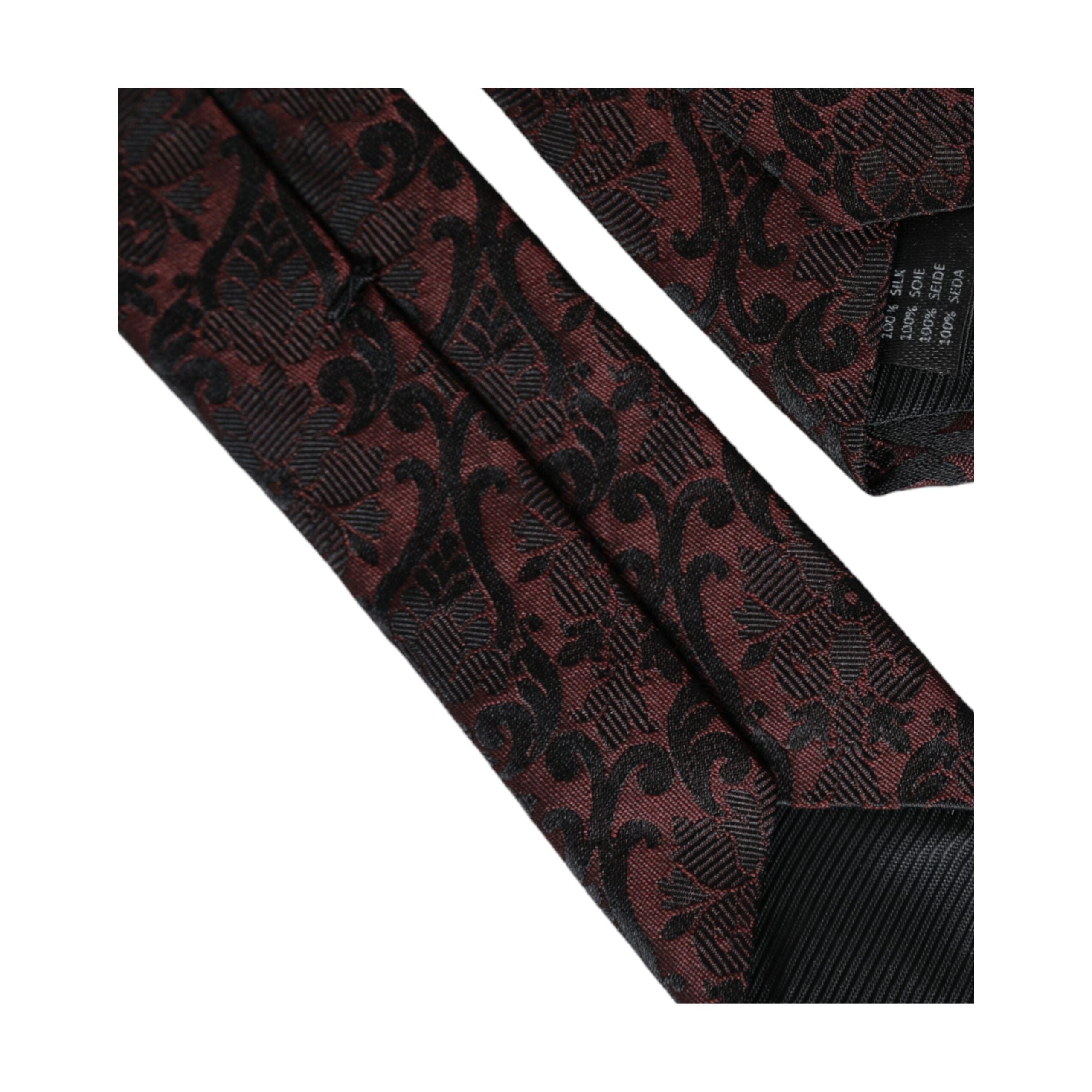 Dolce & Gabbana Maroon Silk Adjustable Tie