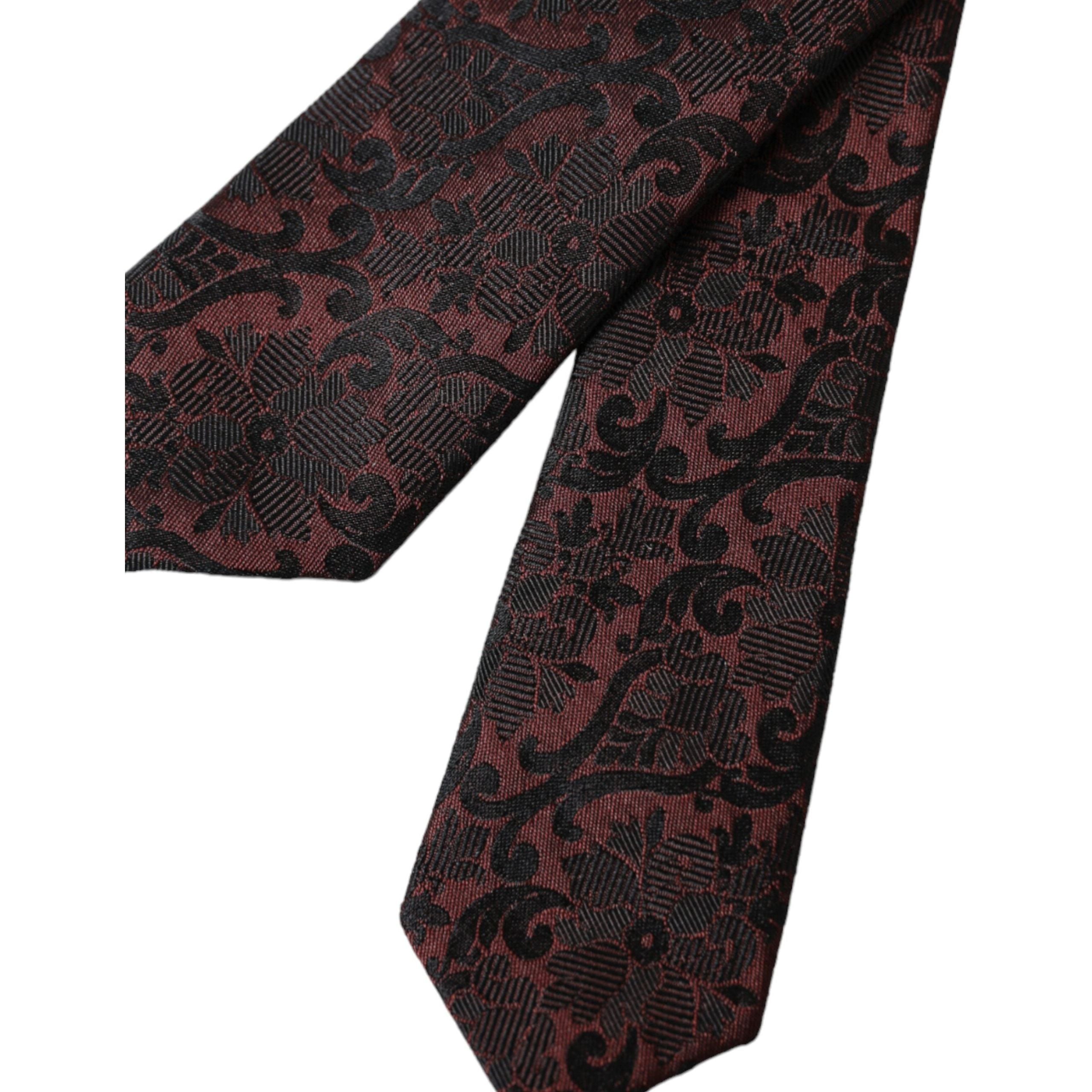 Dolce & Gabbana Maroon Silk Adjustable Tie