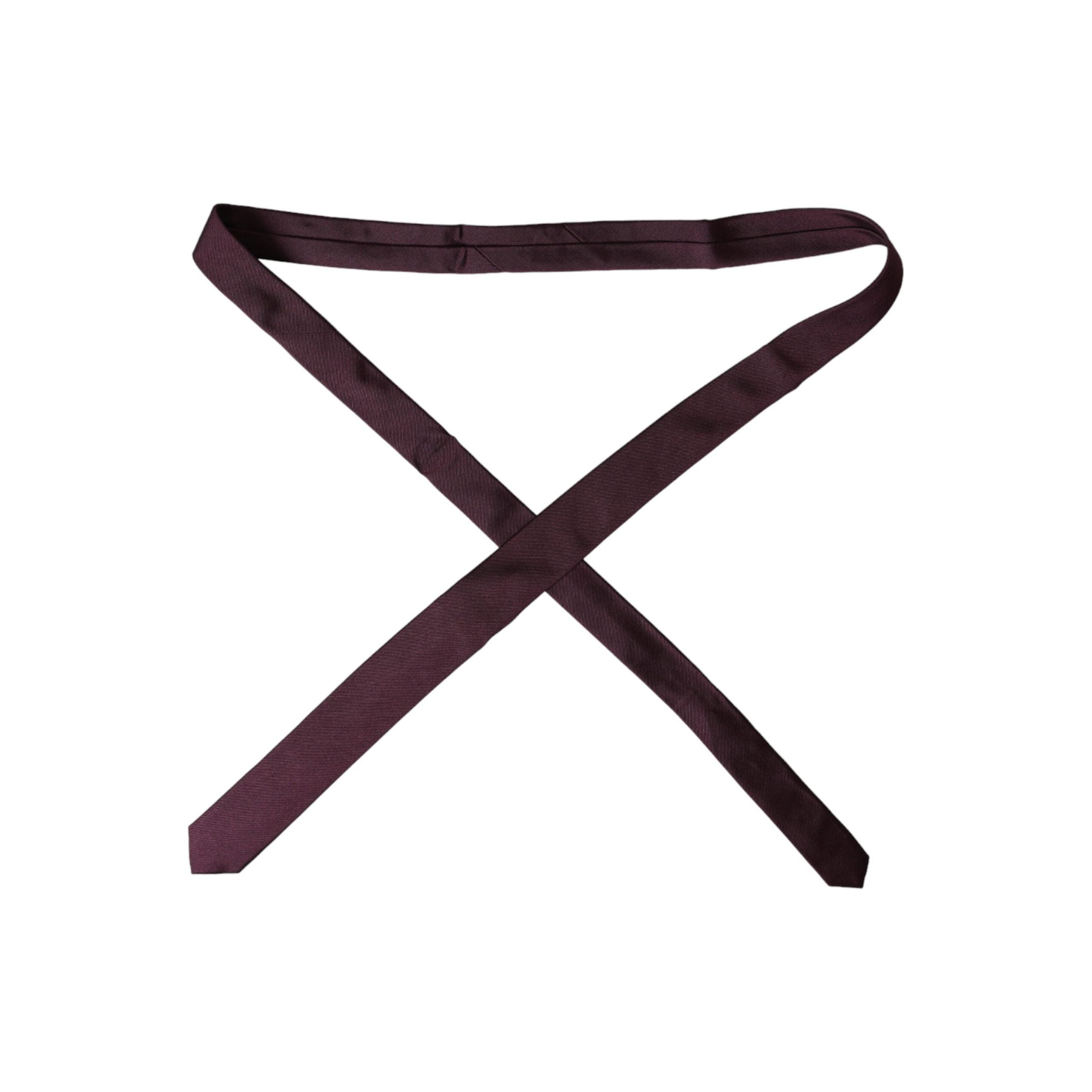 Dolce & Gabbana Bordeaux Solid 100% Silk Adjustable Tie