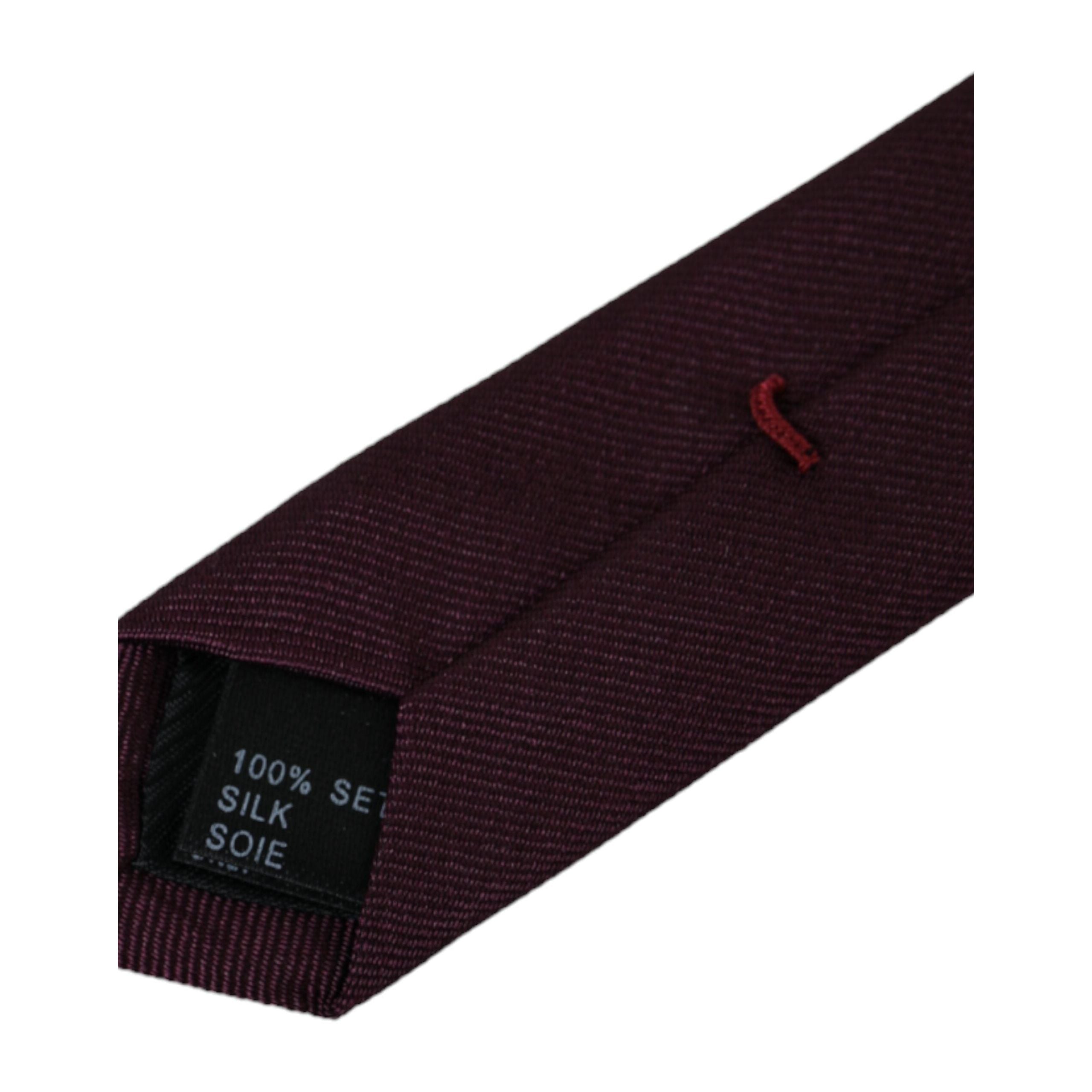 Dolce & Gabbana Bordeaux Solid 100% Silk Adjustable Tie