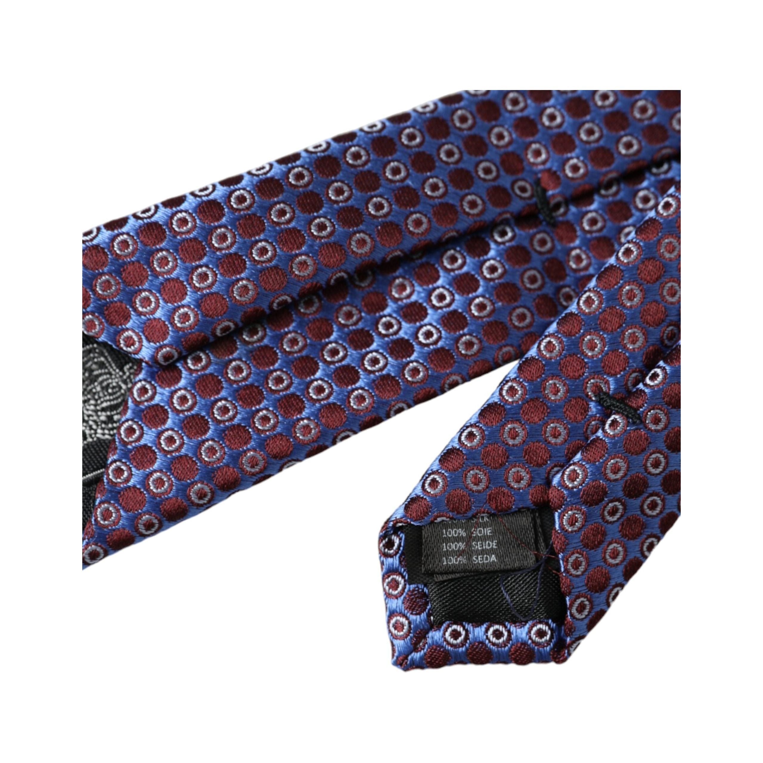 Dolce & Gabbana Blue Purple Patterned Silk Adjustable Tie