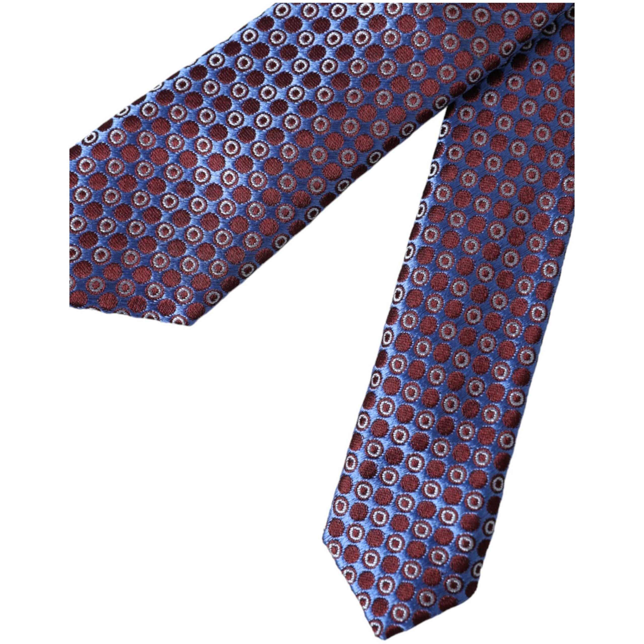 Dolce & Gabbana Blue Purple Patterned Silk Adjustable Tie
