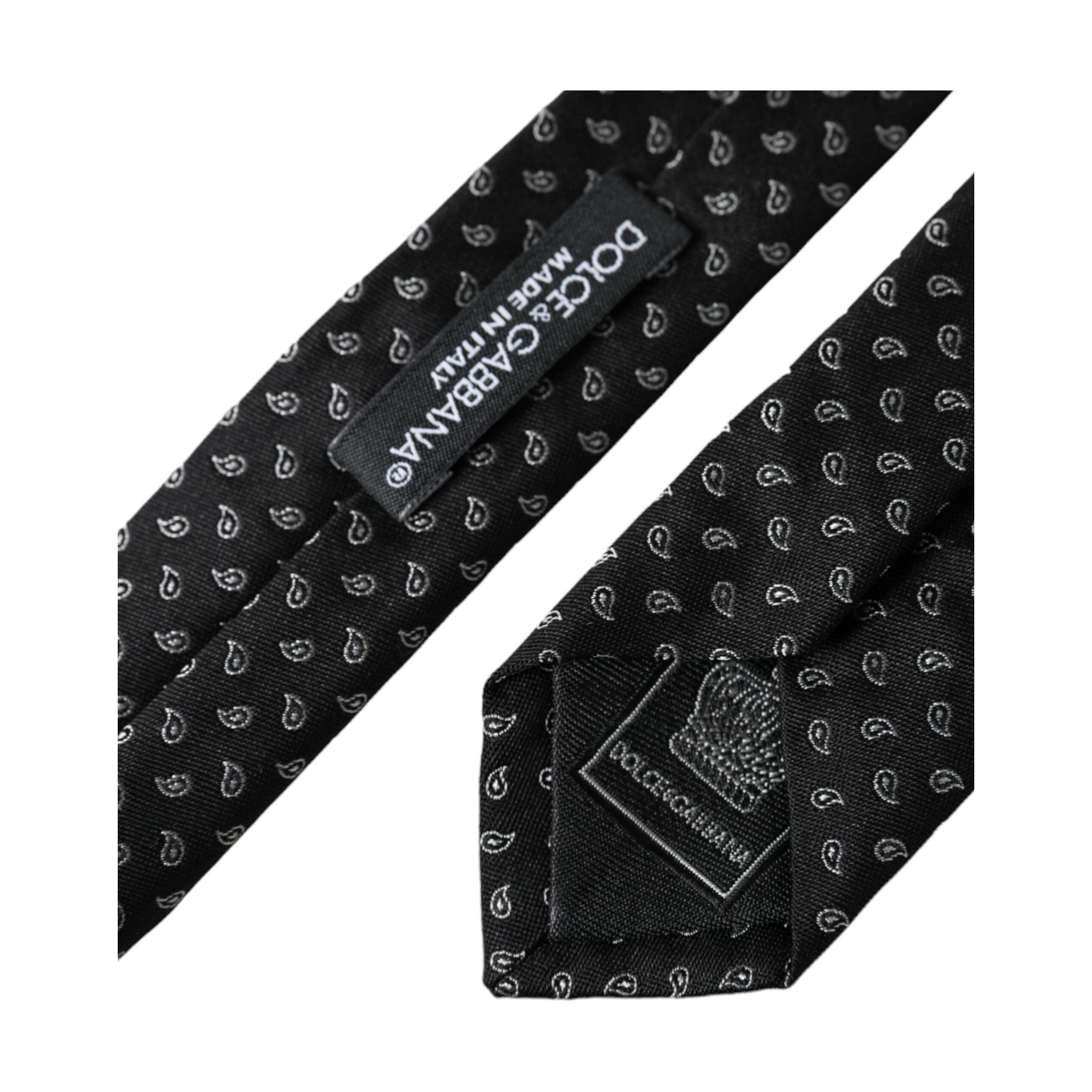 Dolce & Gabbana Black Jacquard Silk Tie