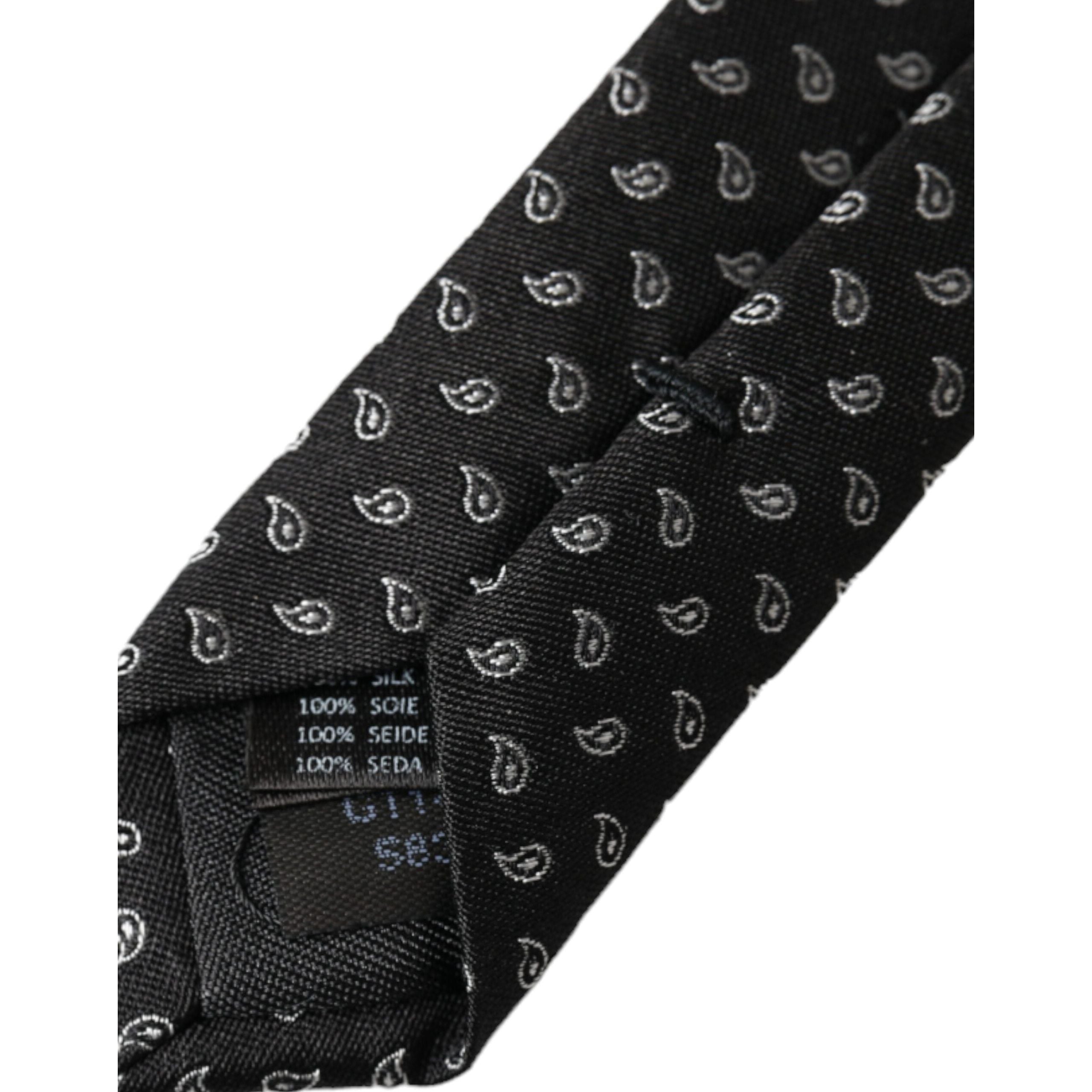 Dolce & Gabbana Black Jacquard Silk Tie