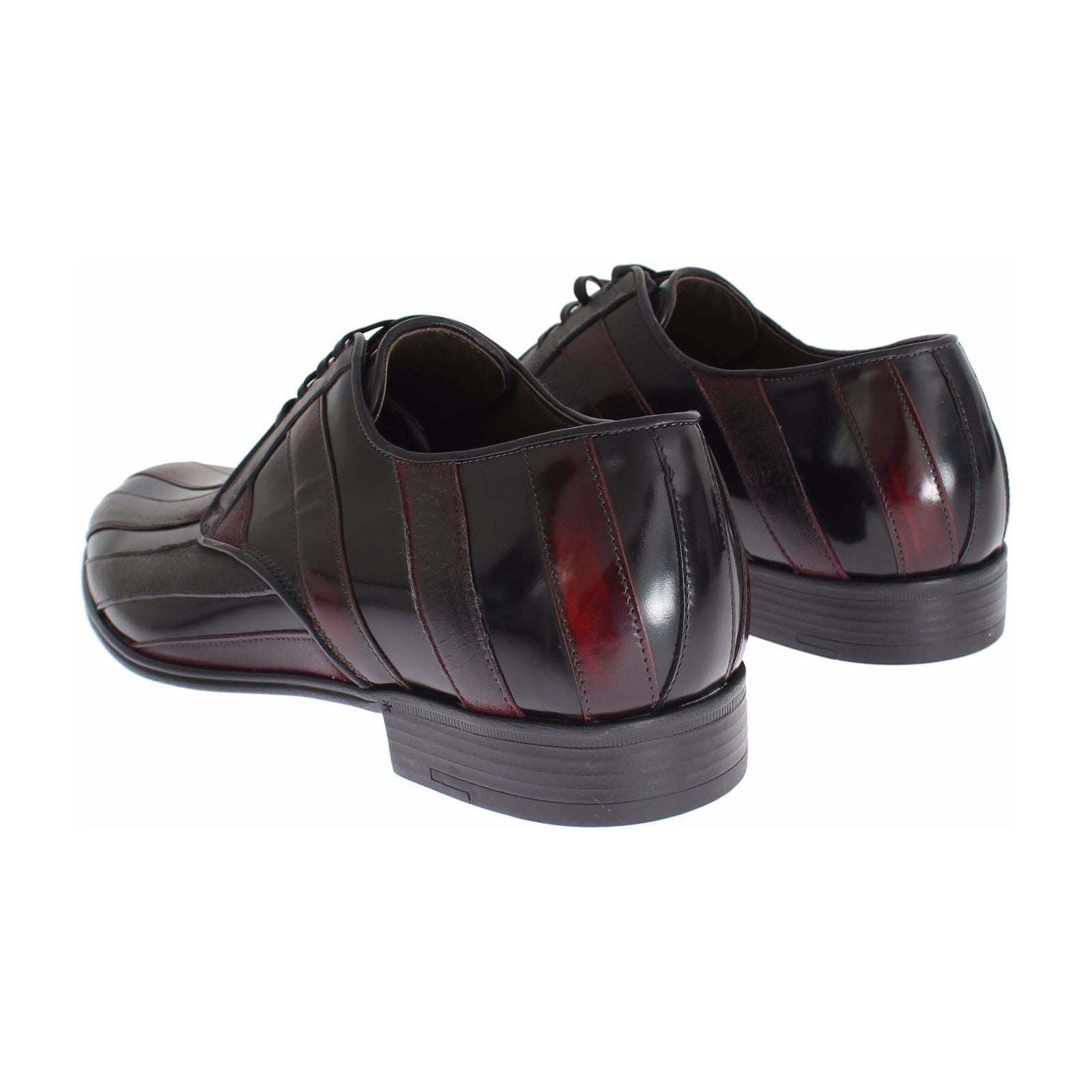Dolce & Gabbana Black Striped Leather Dress Shoes