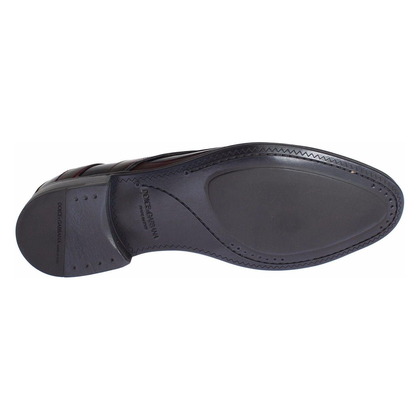 Dolce & Gabbana Black Striped Leather Dress Shoes