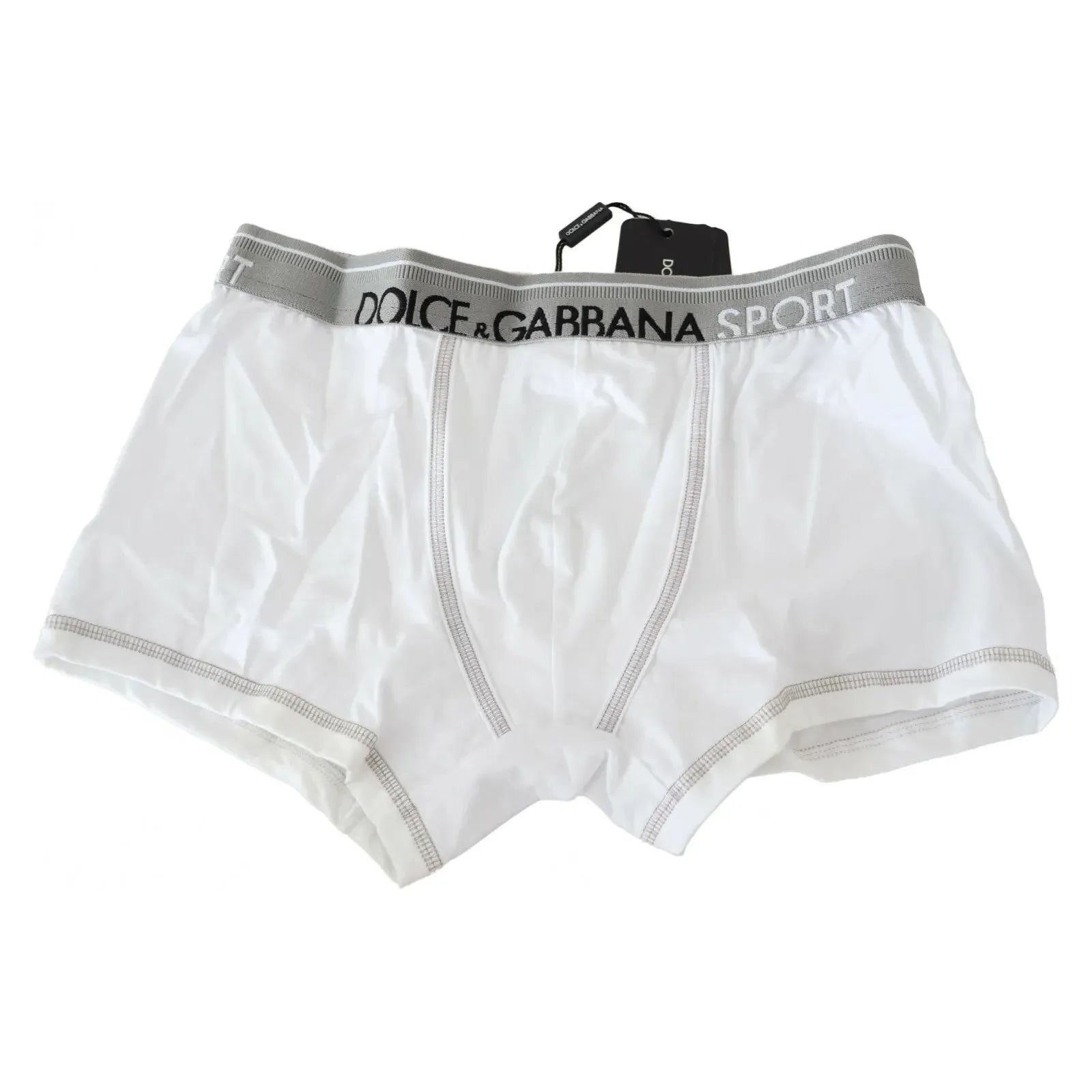 Dolce & Gabbana White Cotton Stretch Regular Boxer Underwear
