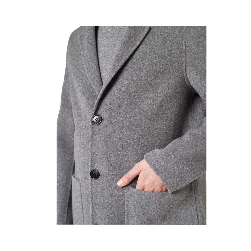 Alpha Studio Gray Wool Jacket for Timeless Elegance