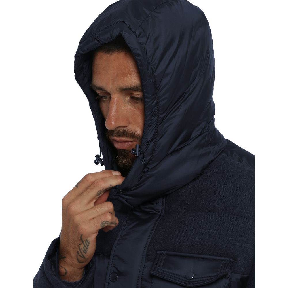 Yes Zee Blue Technical Fabric Jacket - Sophisticated Outerwear Essential