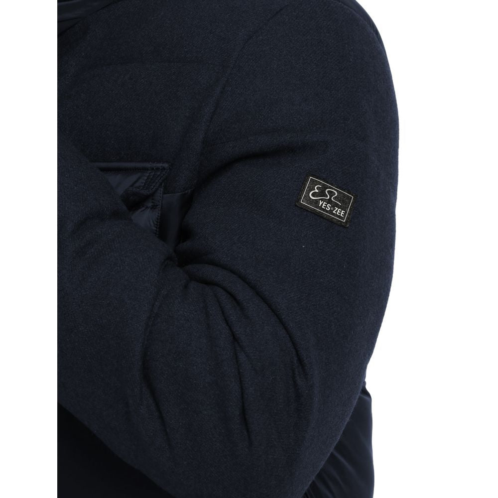 Yes Zee Blue Technical Fabric Jacket - Sophisticated Outerwear Essential