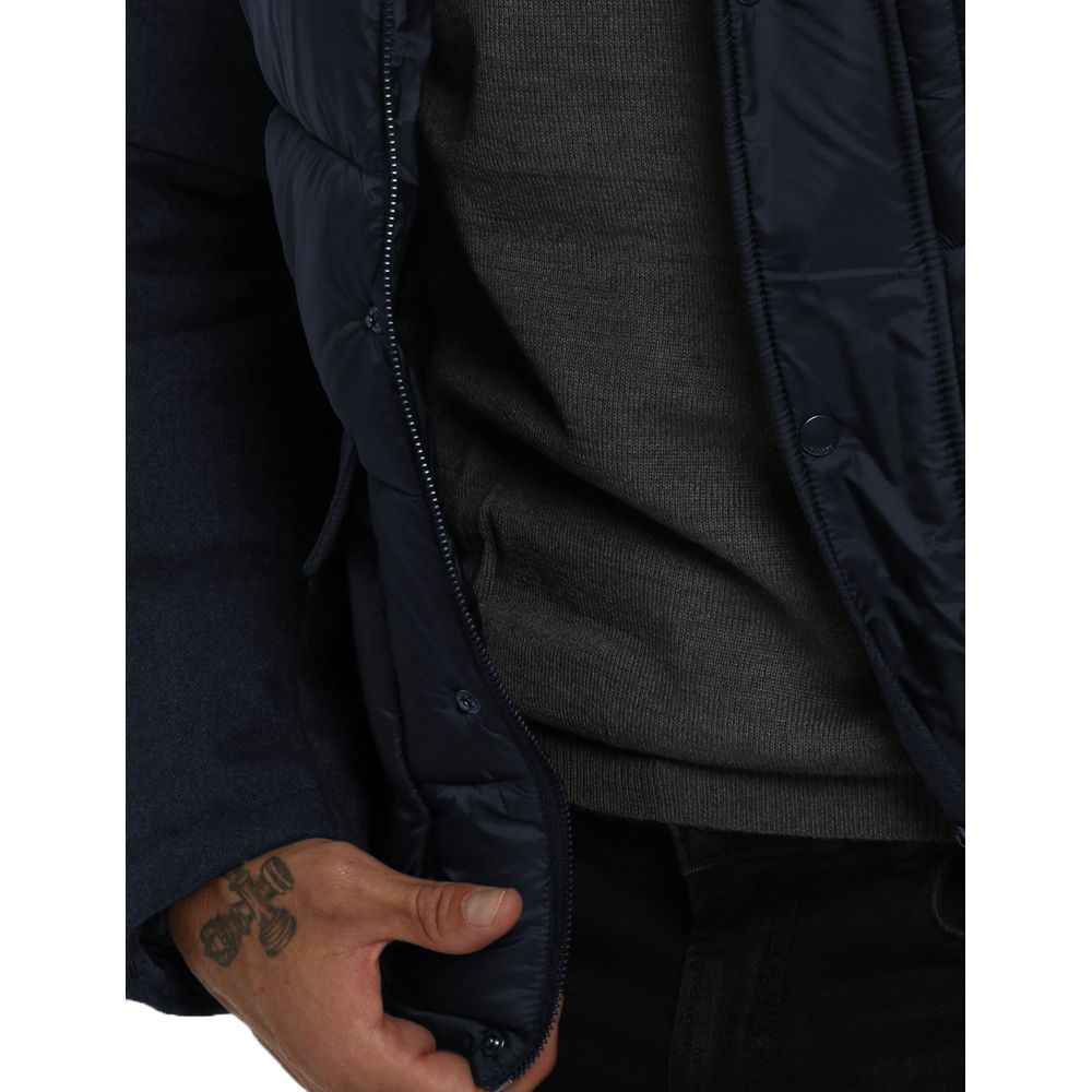Yes Zee Blue Technical Fabric Jacket - Sophisticated Outerwear Essential