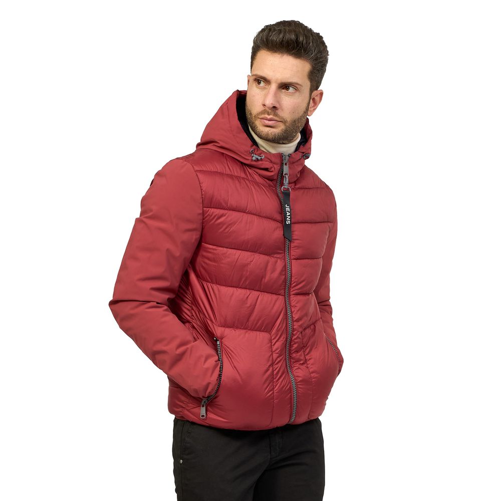 Yes Zee Red Nylon Jacket - Sophisticated Outerwear Essential
