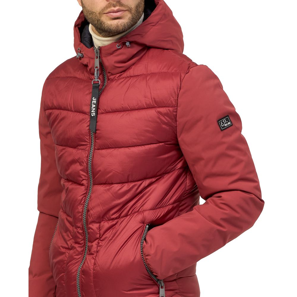 Yes Zee Red Nylon Jacket - Sophisticated Outerwear Essential