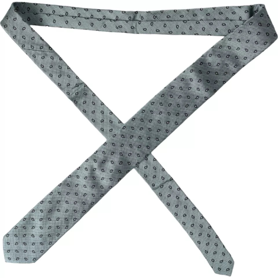 Dolce & Gabbana Green 100% Silk Patterned Adjustable Tie