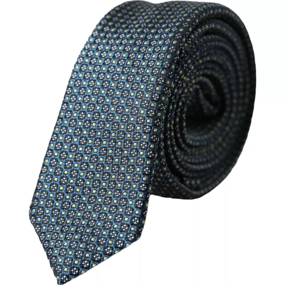 Dolce & Gabbana Green Patterned 100% Silk Adjustable Tie