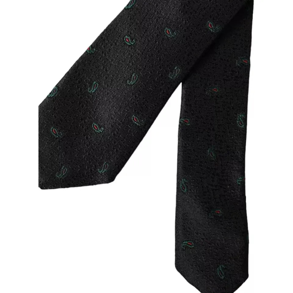 Dolce & Gabbana Black 100% Silk Adjustable Tie