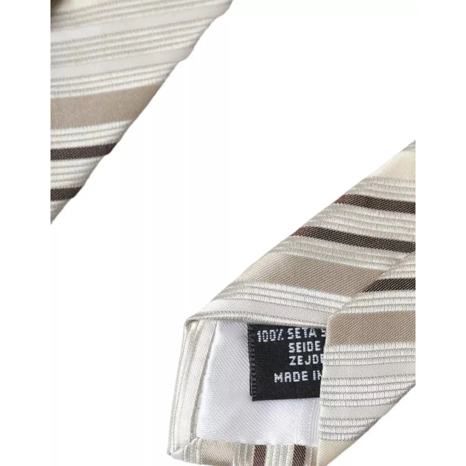 Dolce & Gabbana Beige Silk Fantasy Adjustable Tie