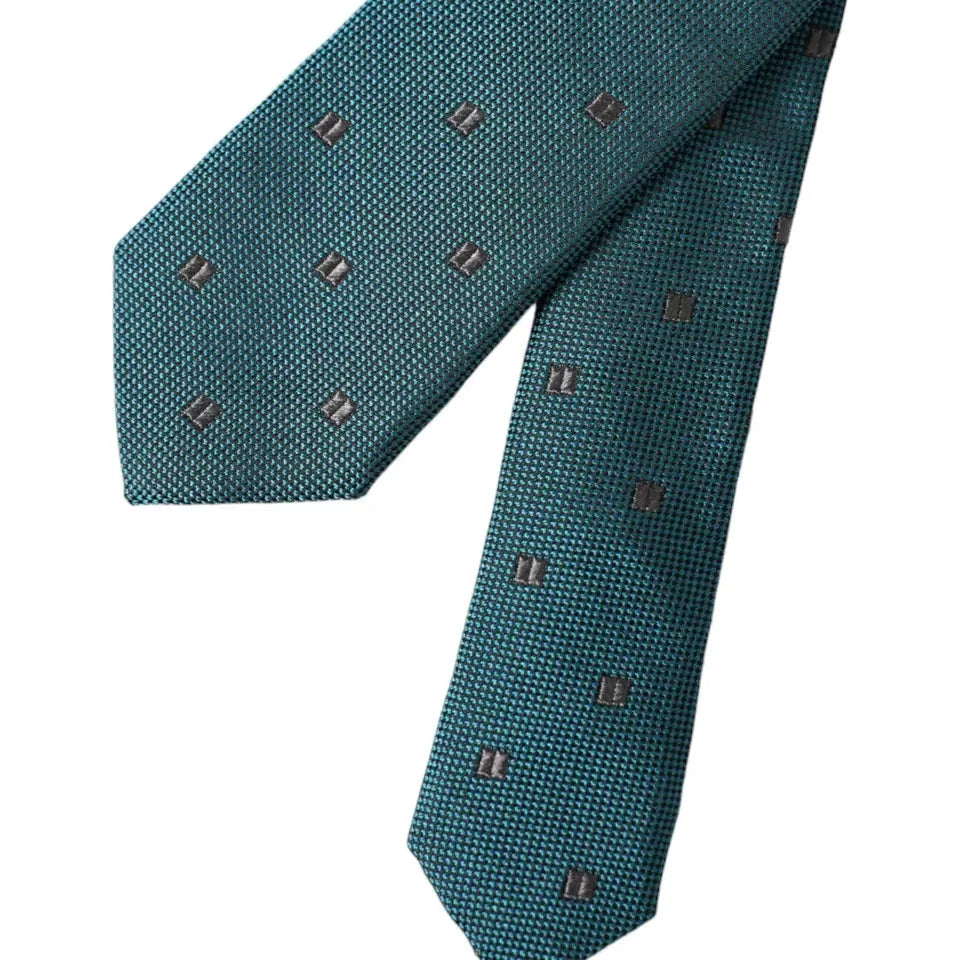 Dolce & Gabbana Green Patterned Silk Adjustable Tie