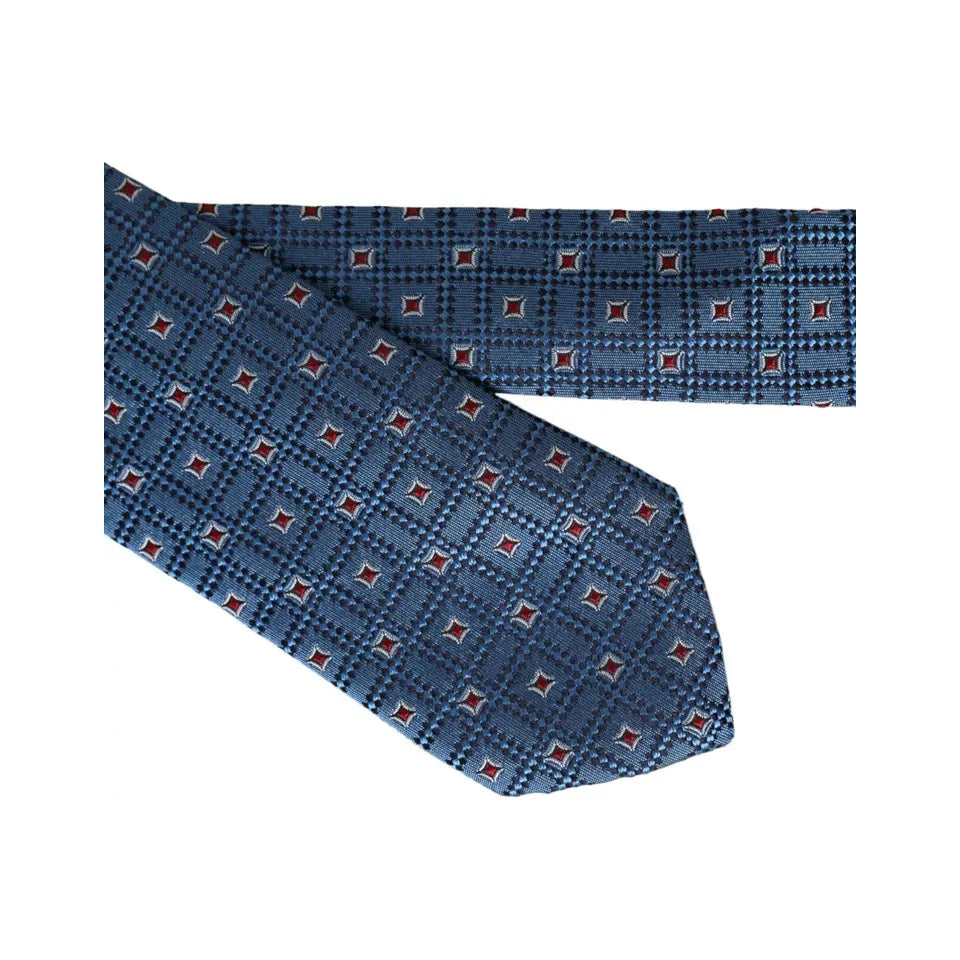 Dolce & Gabbana Blue Patterned 100% Silk Adjustable Tie