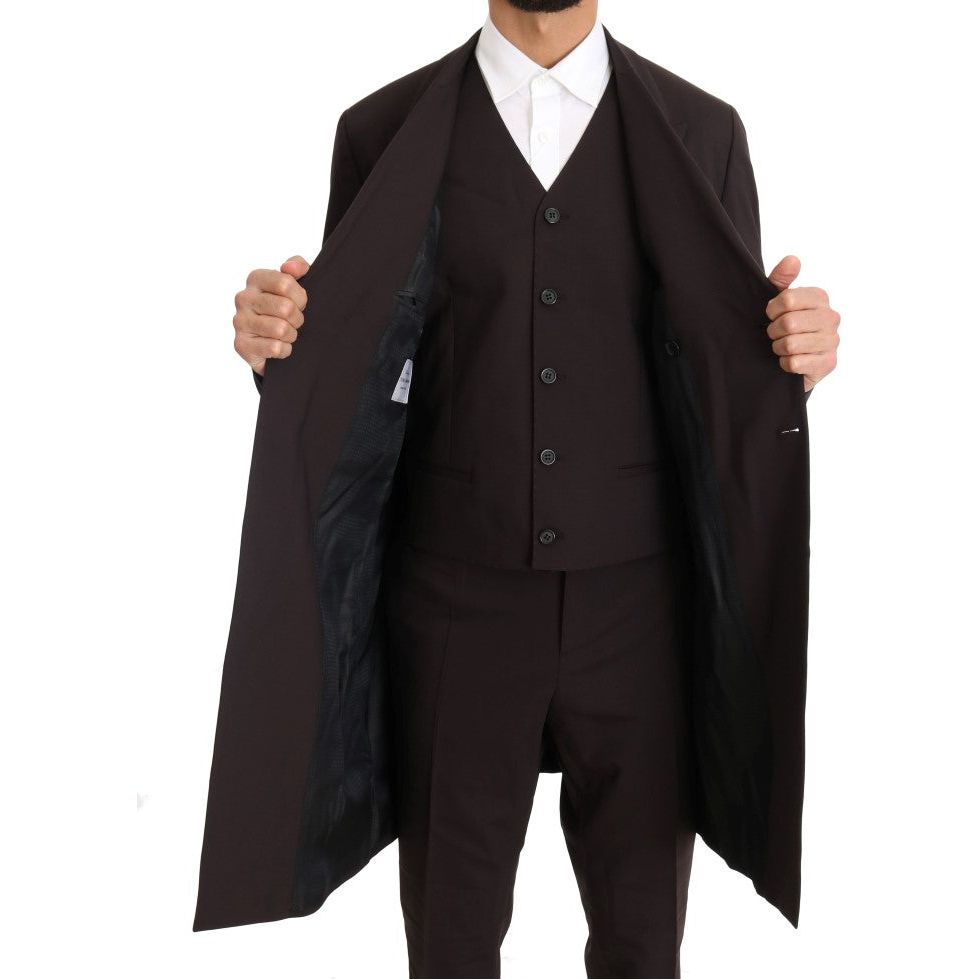 Dolce & Gabbana Bordeaux Wool Double Breasted Suit