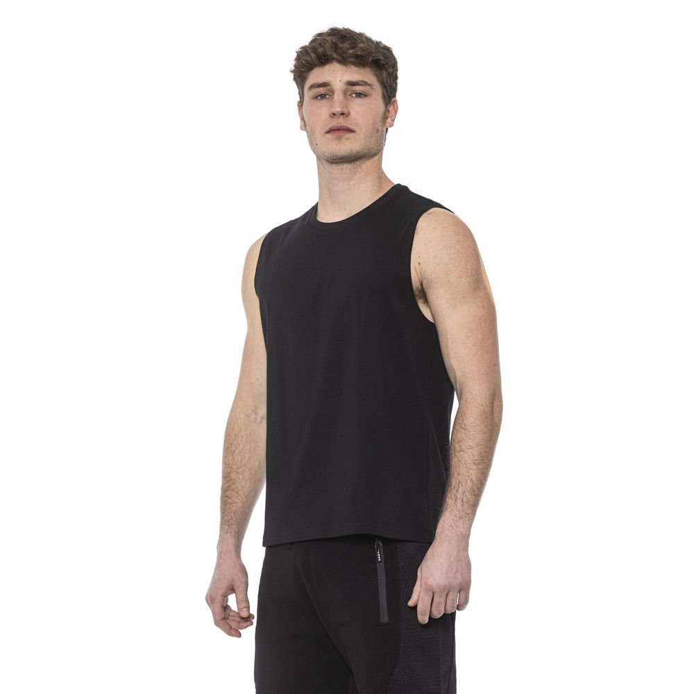 Tond Black Cotton Tank Top for Effortless Elegance