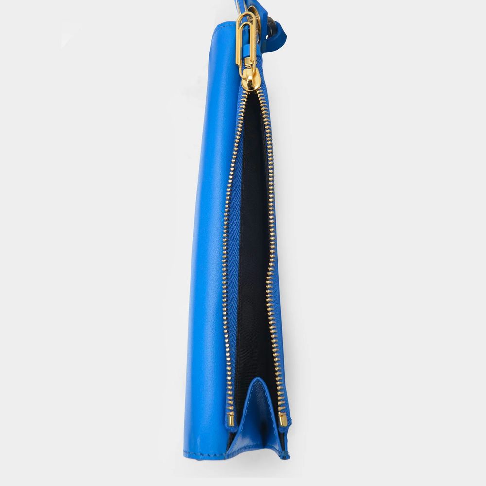 Off-White Blue Leather Shoulder Bag for Effortless Elegance