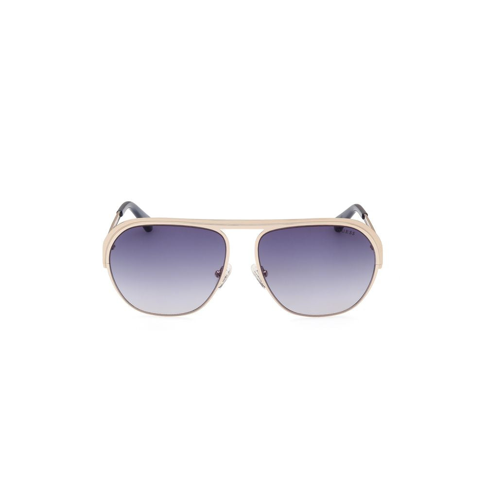 Guess Gold Metal Sunglasses with Chic Degraded Blue Lens