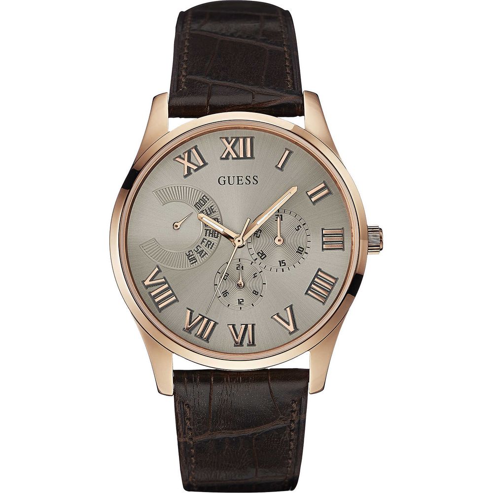 Guess Brown Leather Watch for Timeless Elegance