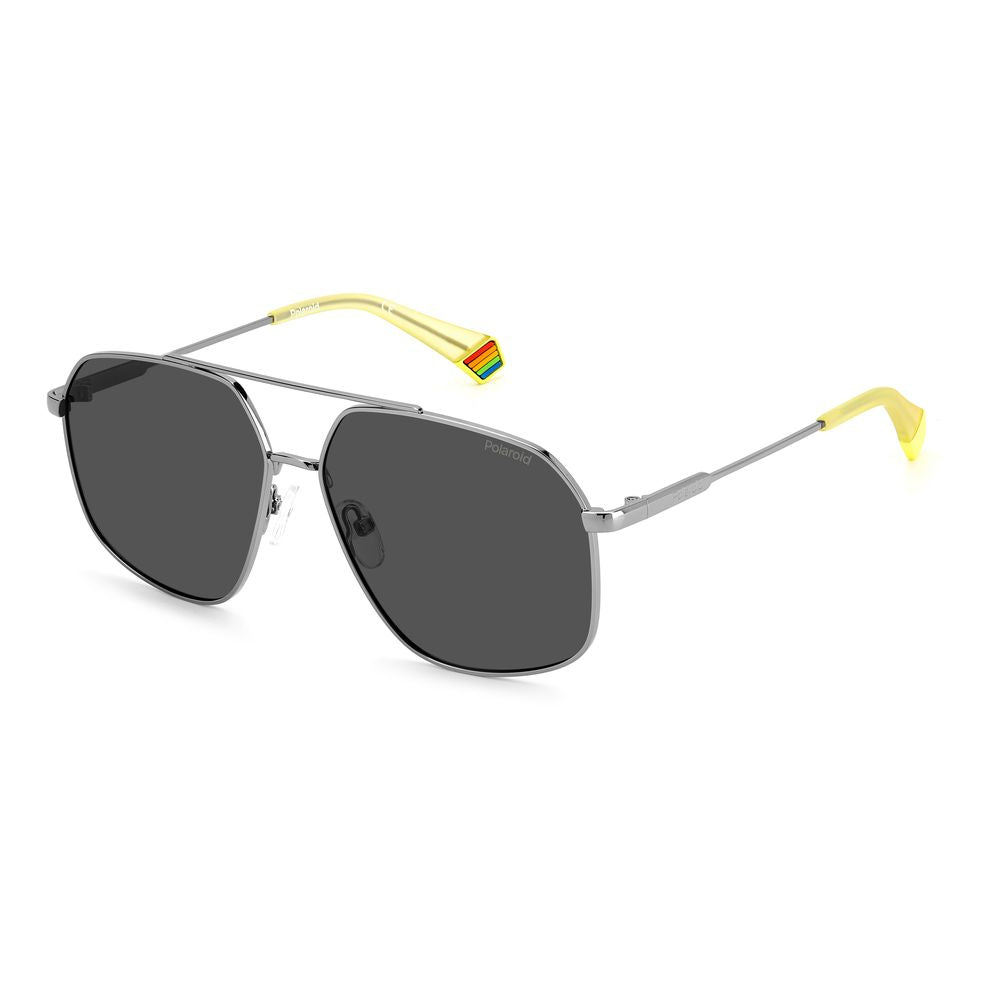 Polaroid Gray Stainless Steel Sunglasses for Timeless Elegance