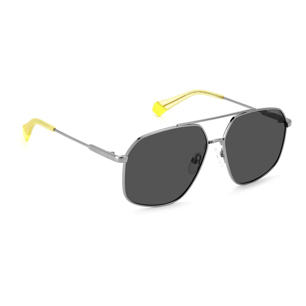 Polaroid Gray Stainless Steel Sunglasses for Timeless Elegance