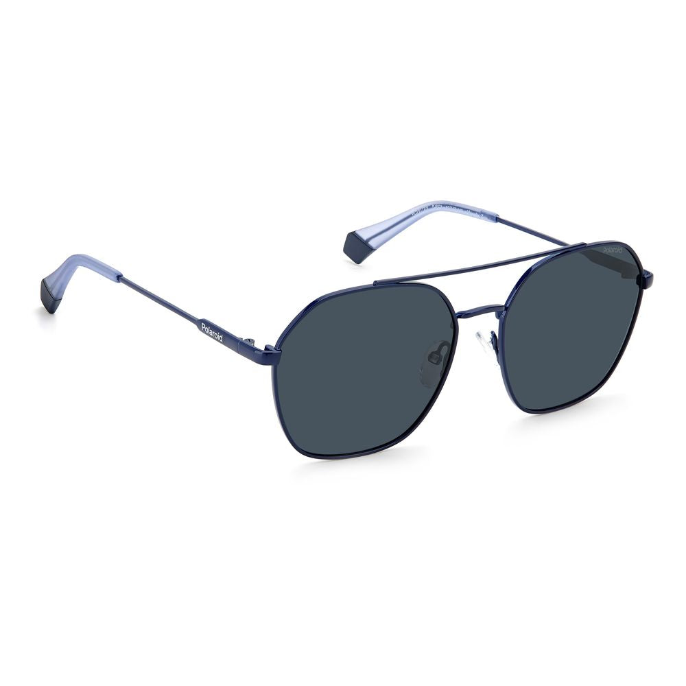 Polaroid Blue Stainless Steel Sunglasses with Polarized Lenses