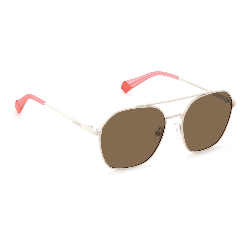 Polaroid Beige Stainless Steel Sunglasses with Polarized Lenses